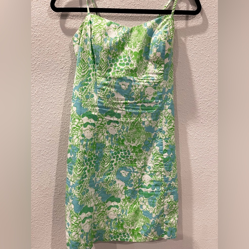 Lilly Pulitzer Green and Blue Print Mini Dress
